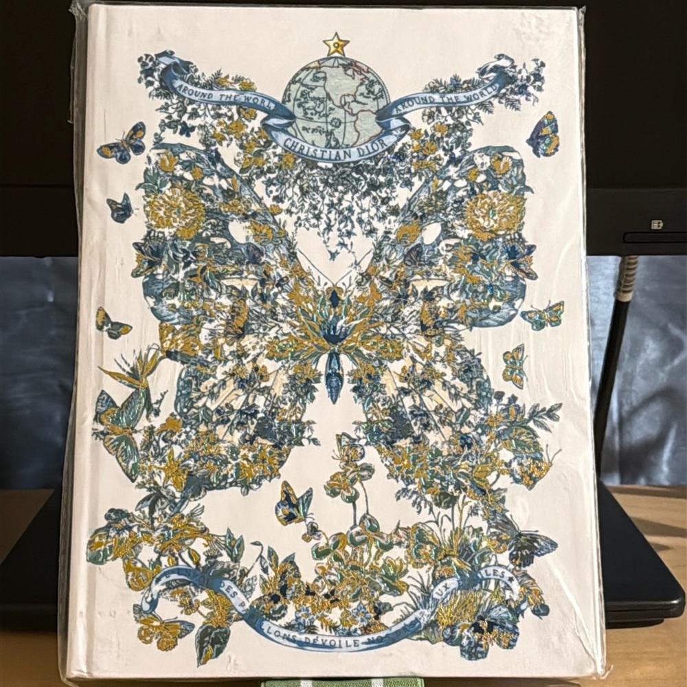 Christian Dior Blue Limited Edition Butterfly Around the World Motif Notebook
